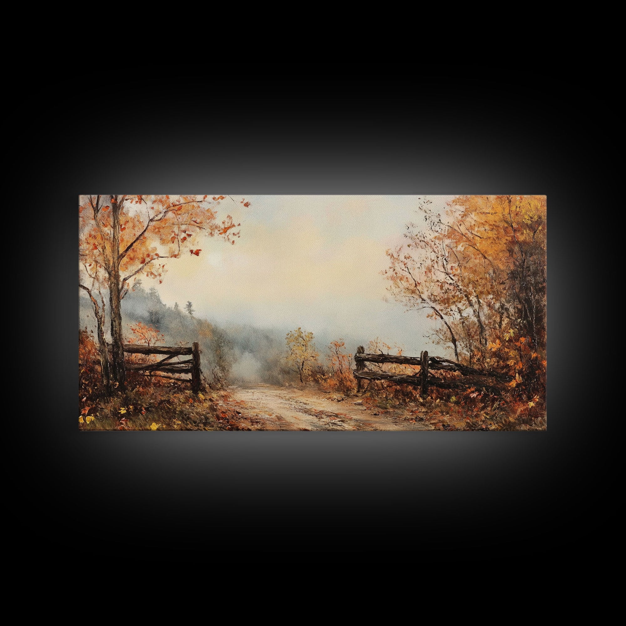 Nostalgic Farmhouse Christmas, Framed Canvas Print, Moody / Seasonal Autumn Centerpiece, Rustic / Primitive Wall Art