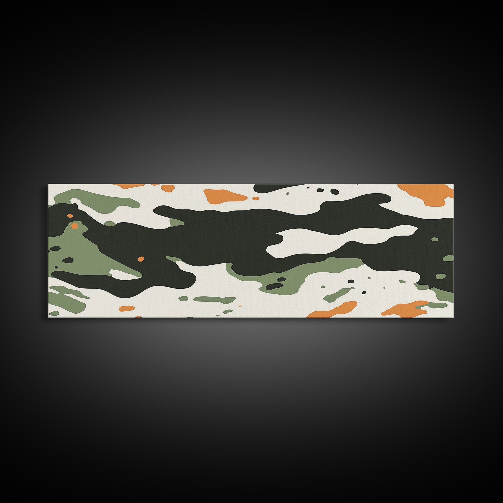 Camoflage, Camo Pattern Wall Art, Framed Canvas Print, Farmhouse Abstract Wall Art, Extra Wide Oversized Wall Art, Cammy Home Decor