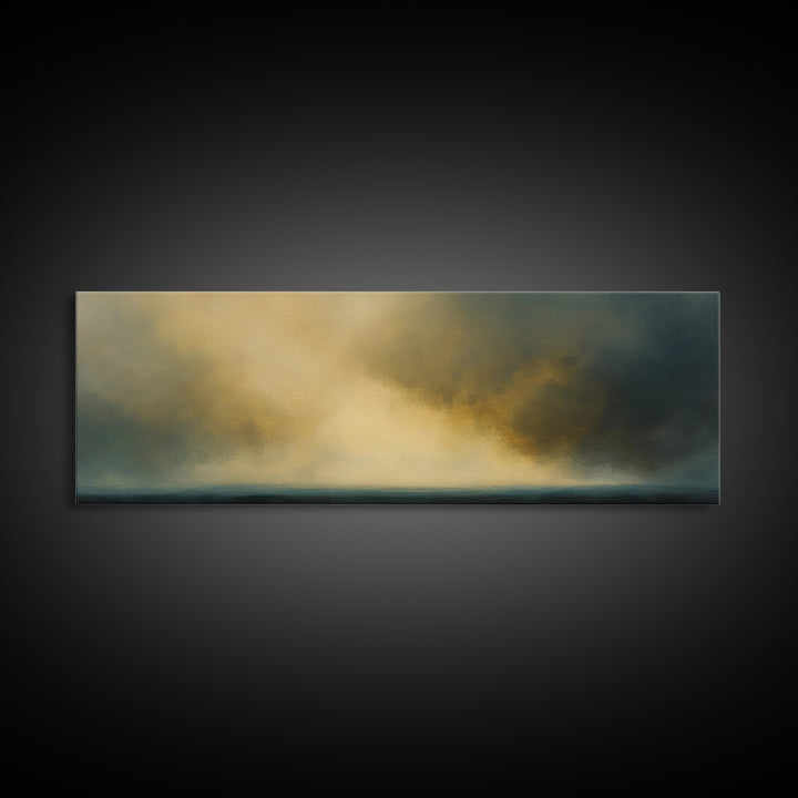 The Storm Rolls In - Framed Canvas Print - Dark and Moody Home Decor - Wood Framed Boho Style Wall Art