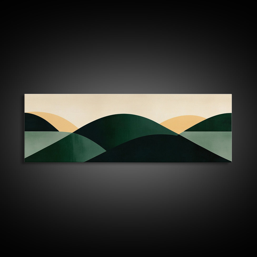 Abstract Mid-Century Modern Geometric Shapes Wall Art, Framed Canvas Print, Mid Century Modern Home Decor, Above Sofa or Bed Boho Art