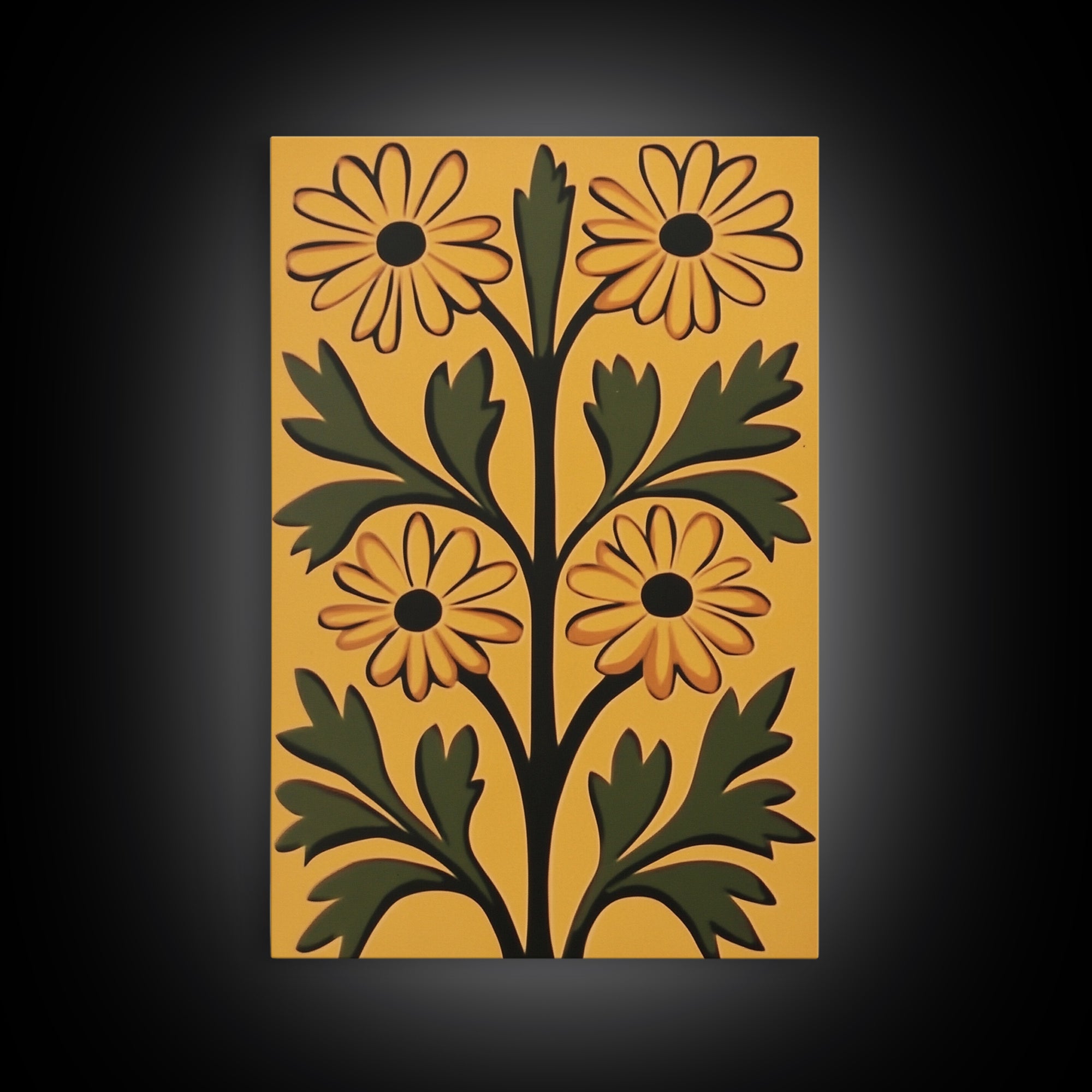 Boho Flower Wall Art, Canvas Print, Artful Boho Flower Art Print, Abstract Botanical Wall Art, Aesthetic Botanical Living Room Decor