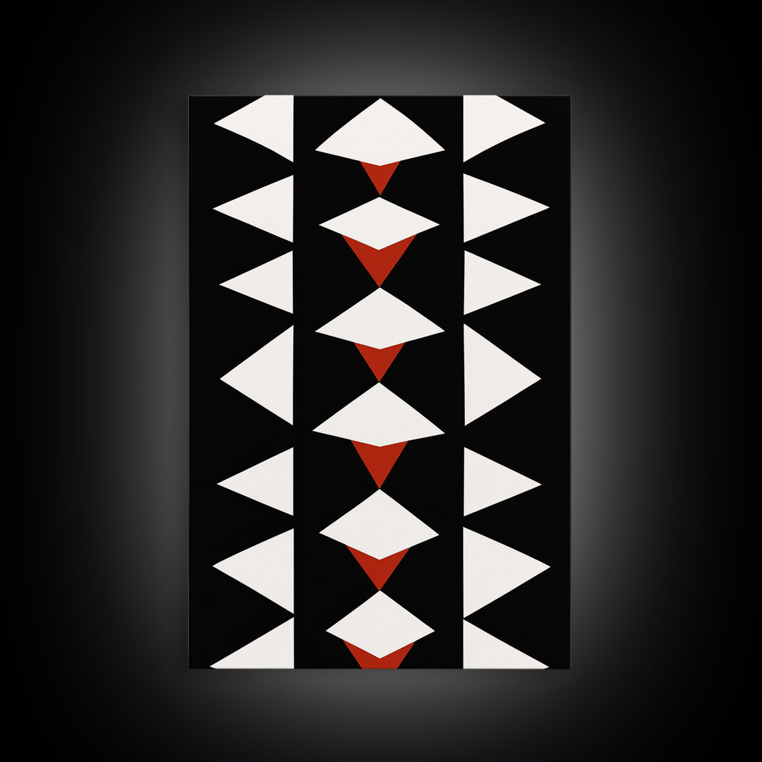 Arrow Panel Canvas Print, Boho Art, Wood Panel Canvas, Terracotta Art, Aztec Art, Retro Mid Century Modern Geometric Wall Art