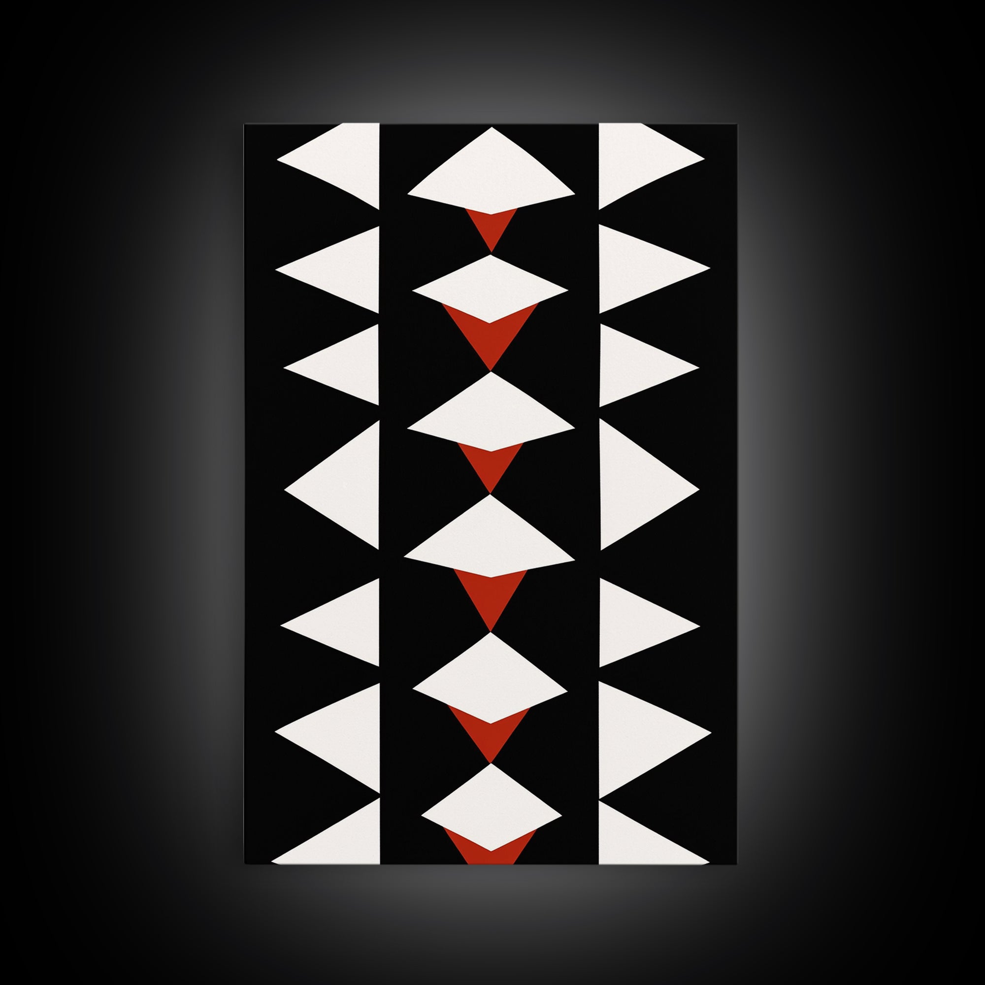 Arrow Panel Canvas Print, Boho Art, Wood Panel Canvas, Terracotta Art, Aztec Art, Retro Mid Century Modern Geometric Wall Art