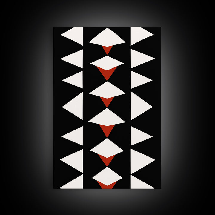 Arrow Panel Canvas Print, Boho Art, Wood Panel Canvas, Terracotta Art, Aztec Art, Retro Mid Century Modern Geometric Wall Art