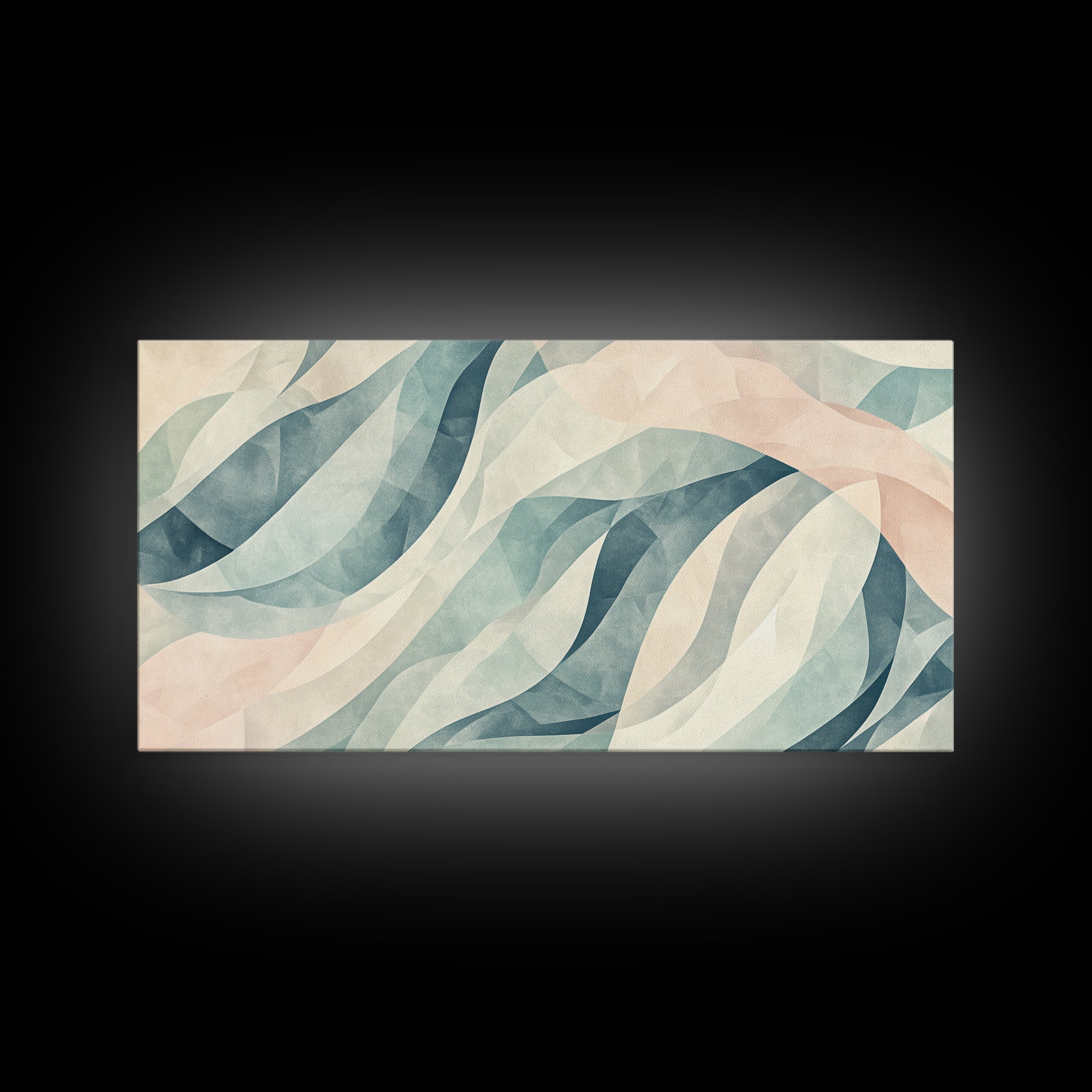 Pastel Abstract Canvas Print, Retro Kids Room Decor, Large Modern Art, Line Art Print