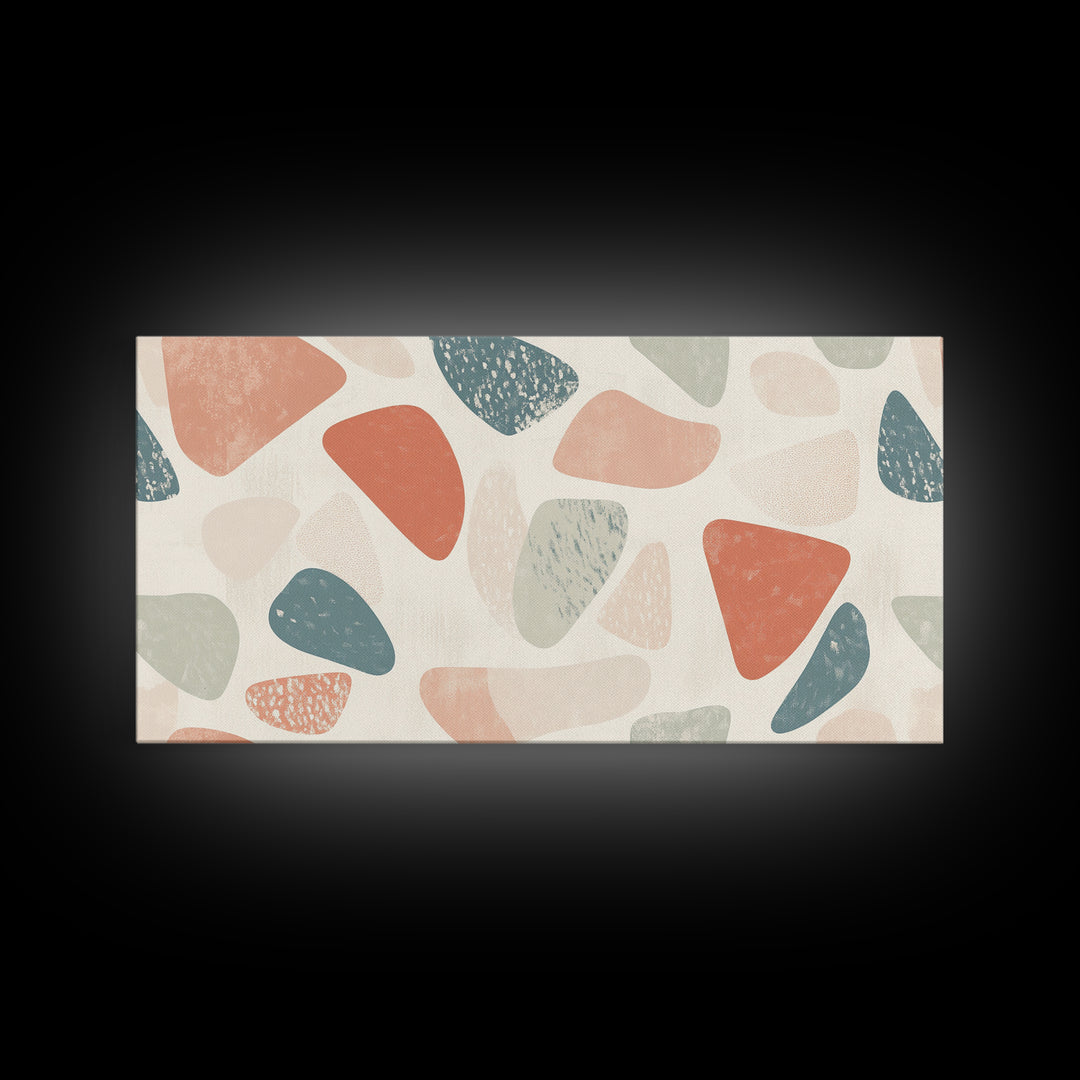 Abstract Shapes Geometric Wall Art Canvas Print, MCM Style Home Decor, Above Sofa Art Home Decor