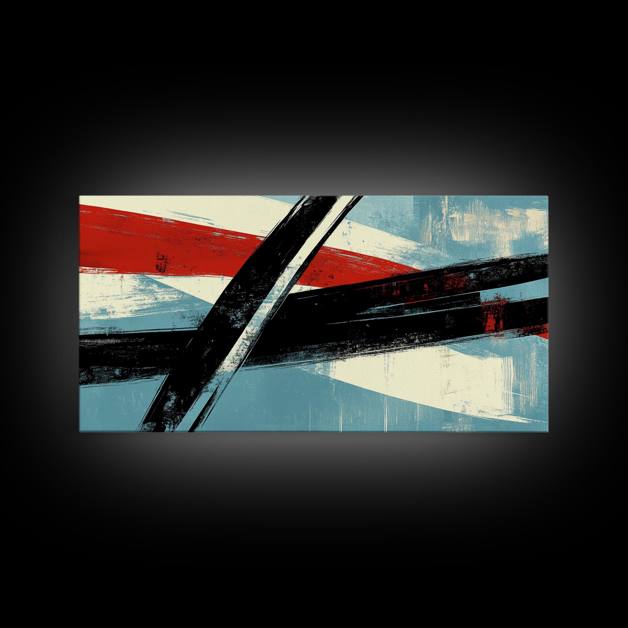 Brush Strokes - Canvas Print - Midcentury Modern Wall Art - Wood Framed Art - Home Decor