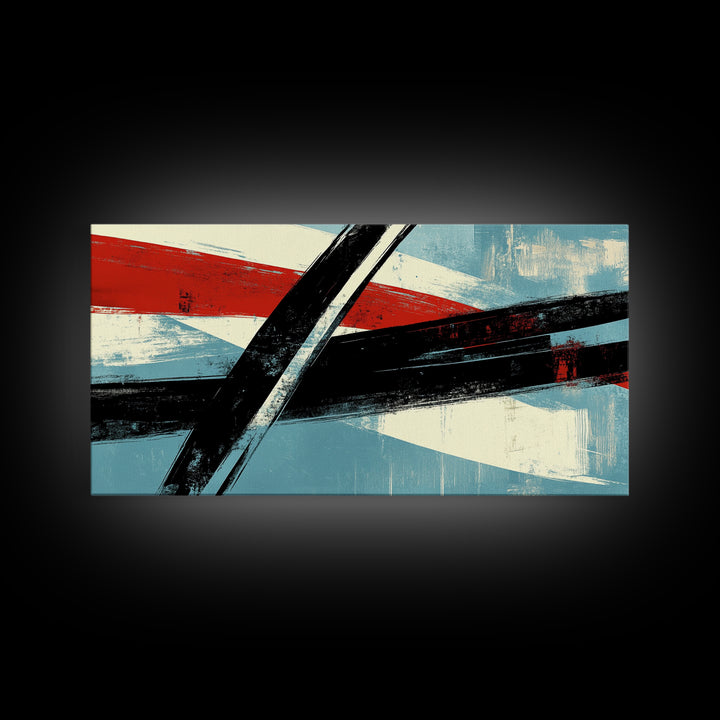 Brush Strokes - Canvas Print - Midcentury Modern Wall Art - Wood Framed Art - Home Decor