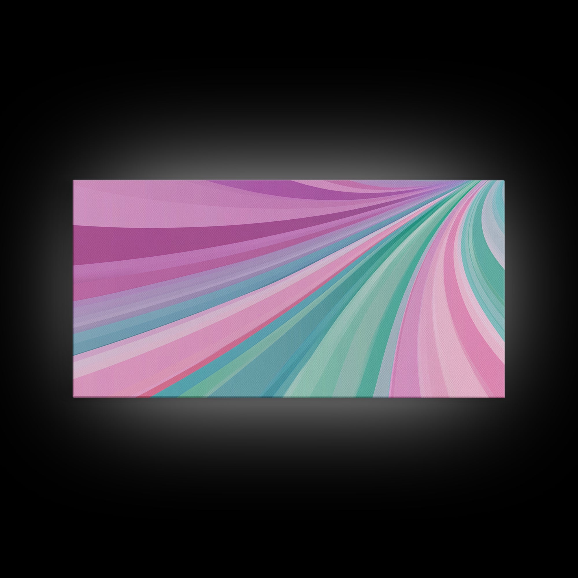 Pink Blush and Turquoise Abstract MCM Style Wall Art Framed Canvas Print, Trendy Preppy Wall Decor, Mid-Century Modern Abstract Decor