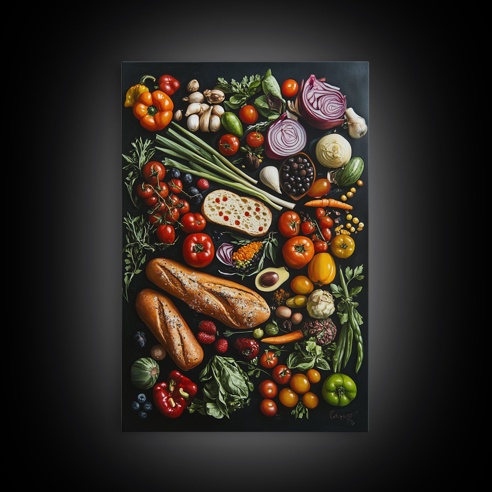 Retro Food Wall Art Canvas Print, Kitchen Decor, Kitchen Painting, Dining Room Painting, Modern Farmhouse Wall Art