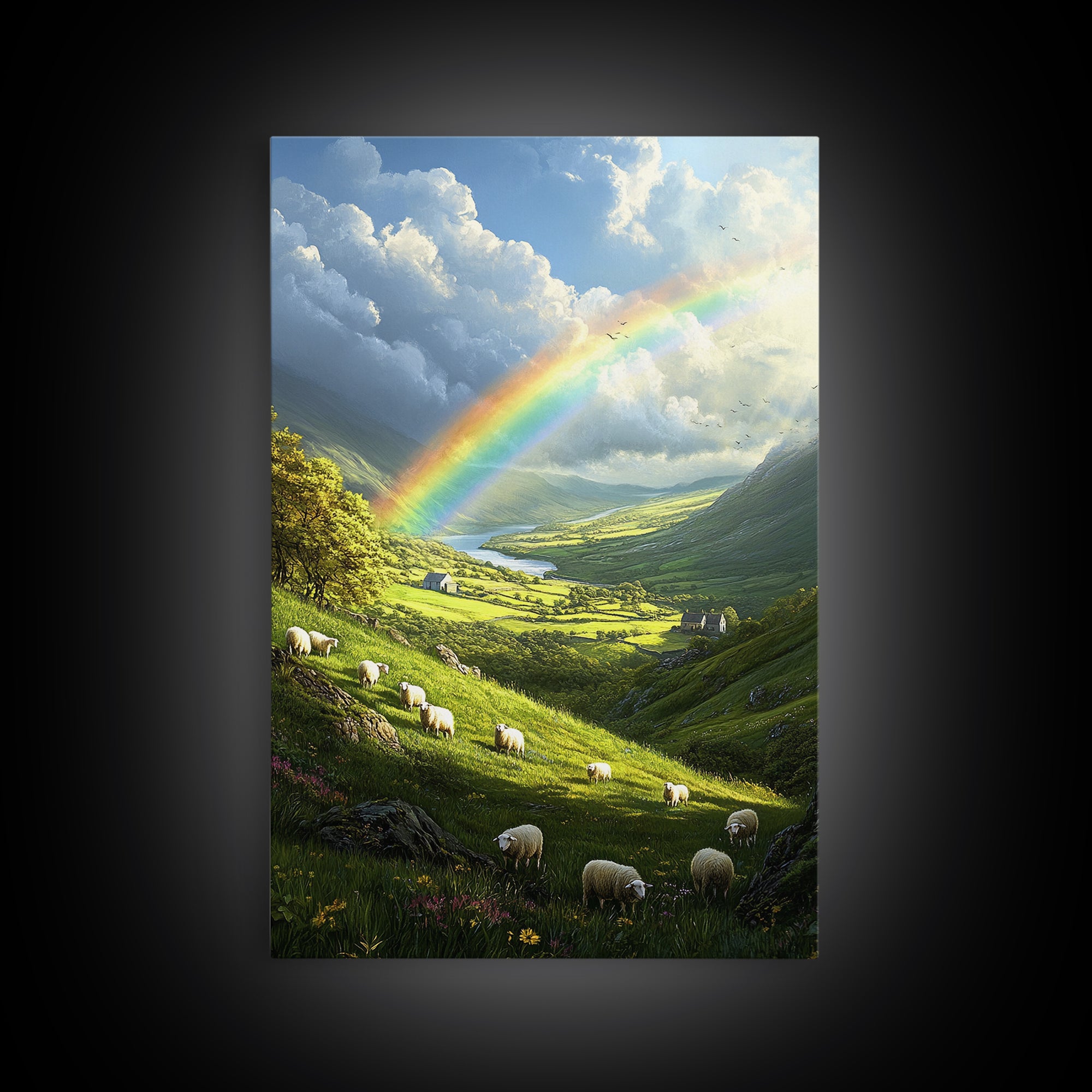 A Rainbow Over Ireland, Ireland Landscape Painting Print, Irish Decor, Ireland Wall Art, Ireland Inspired Home Decor
