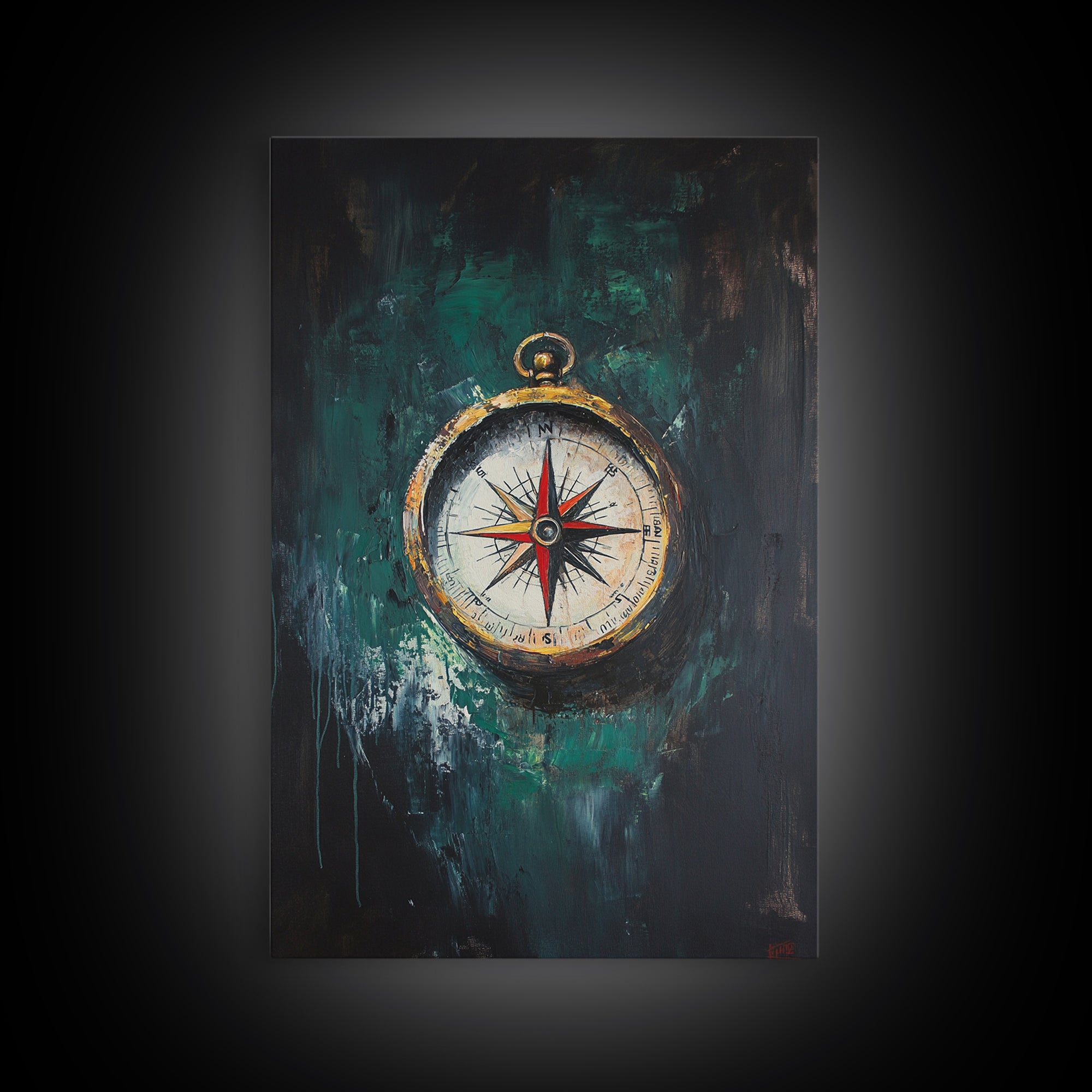 Nautical Nursery Compass Wall Art Framed Canvas Print, Travel Gift Idea, Vacation Gift Home Decor, Giclee Art Print, Going Away Gift
