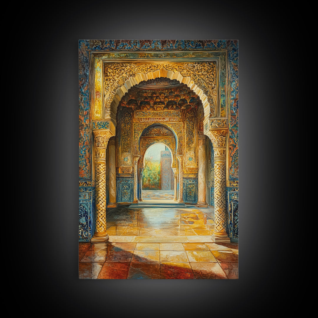 Painting Print of a Morrocan Scene, Moroccan Style Artwork, Moroccan Painting, Arabic Inspired Wall Art