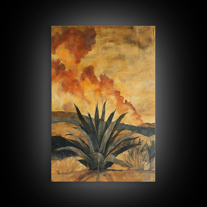 Abstract Agave Painting Print, Chicano Decor, Agave Wall Art, Rustic Farmhouse Decor, Mexicano Art, Agave Wall Art, Southwestern Art