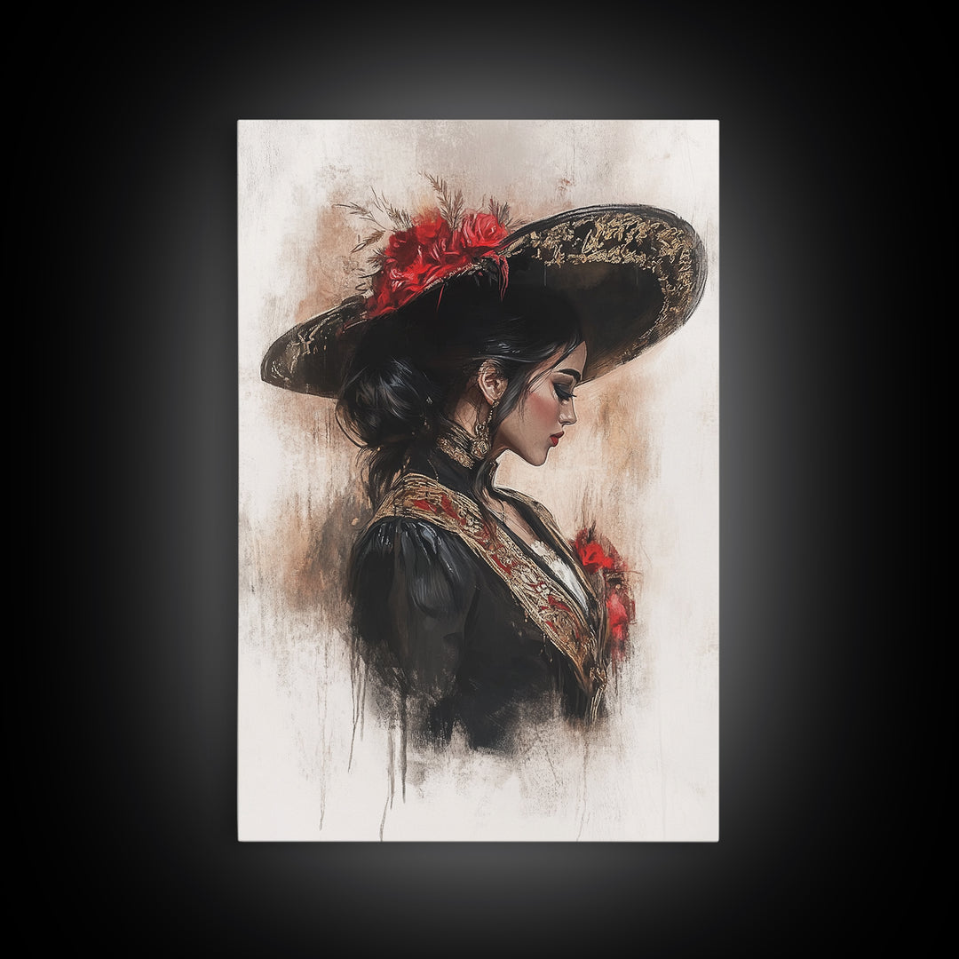 Chicano painting Print, Mexicano Wall Art, Female Matador, Female Bull Fighter Painting Print, Chicano Wall Art, Tejano Decor