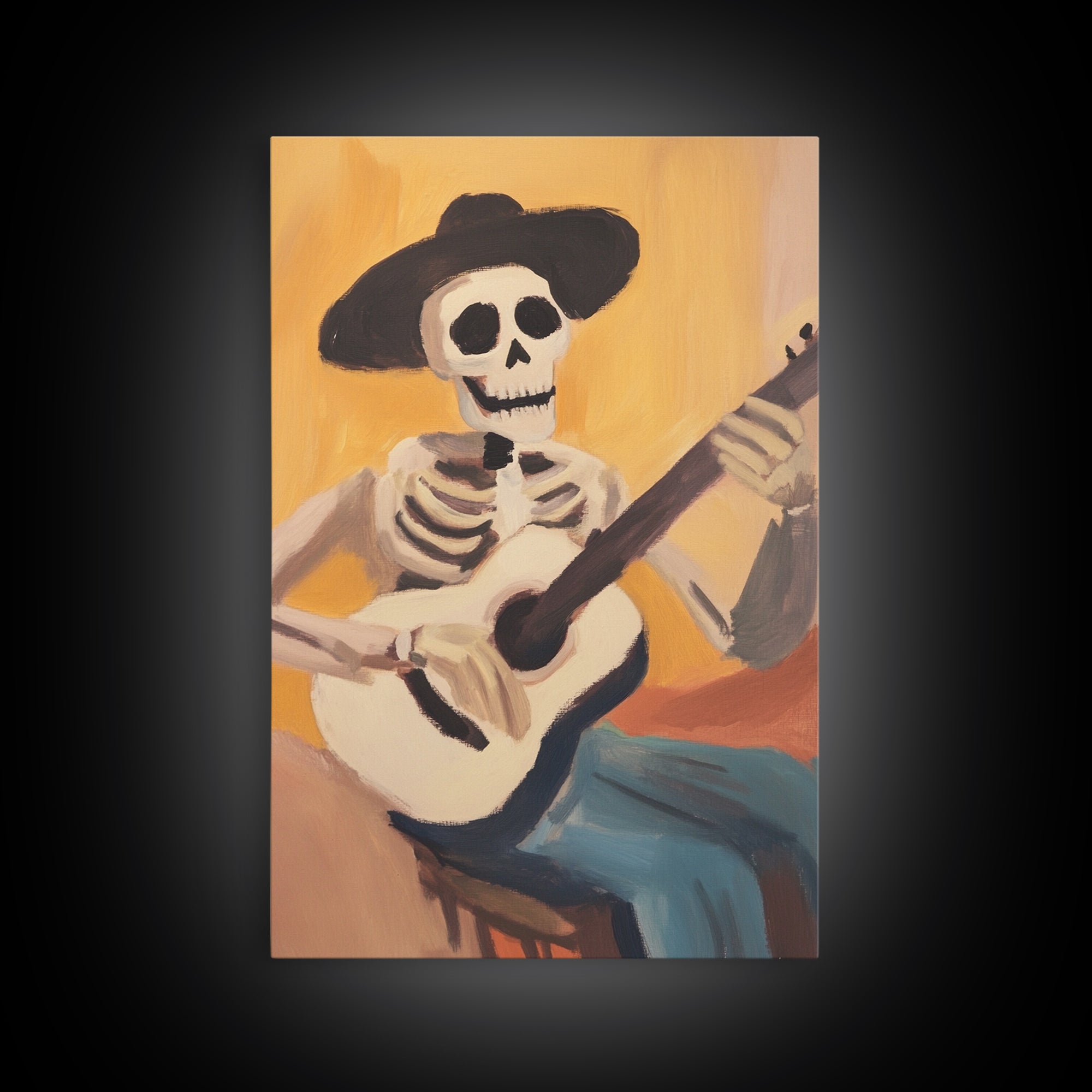 Chicano Cowboy Guitarist Canvas Print - Tejano Wall Art - Mexicano Home Decor