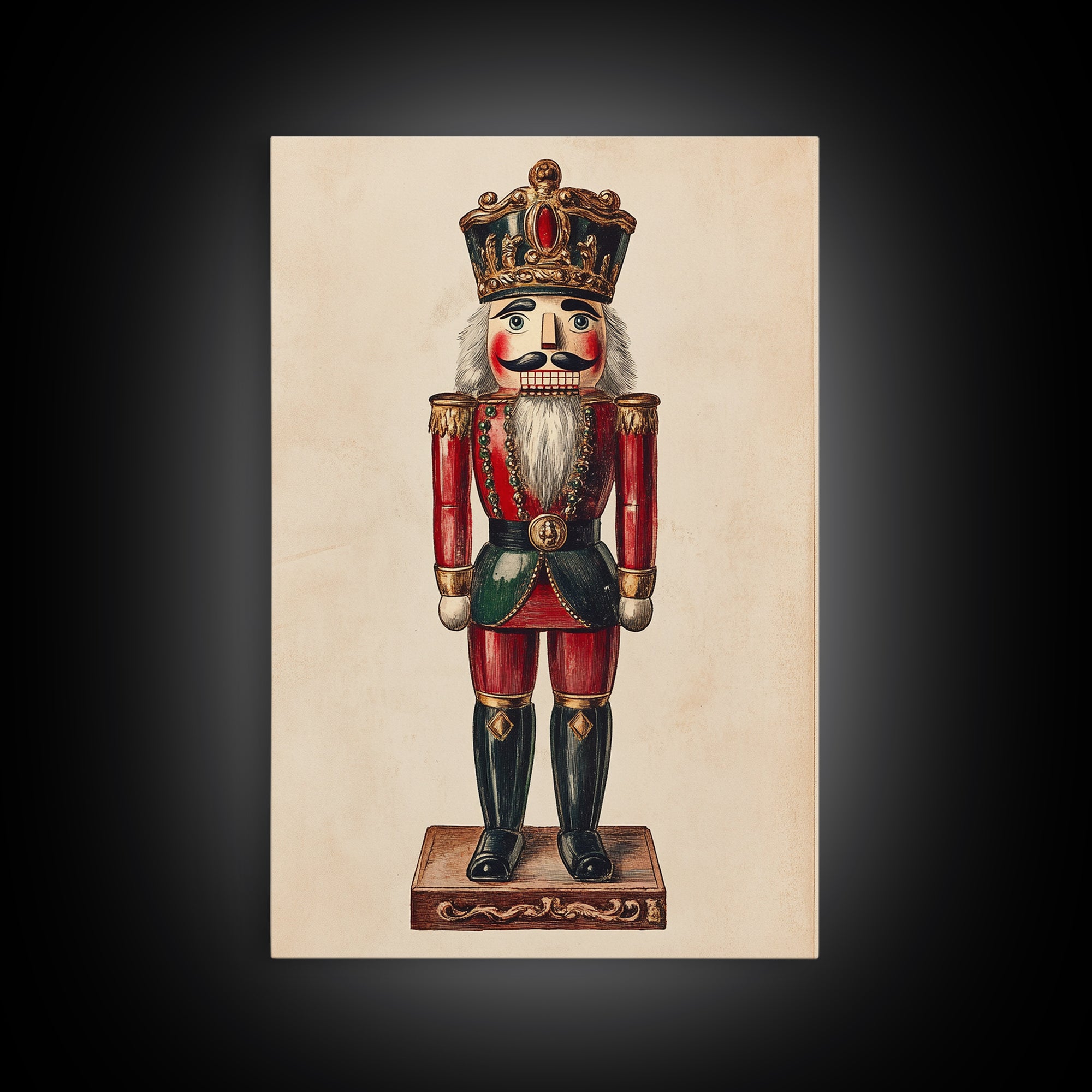 Sketch of a Nutcracker Canvas Print - Framed Canvas - Minimalist Christmas Art - Boho Christmas Art - Rustic Christmas Art