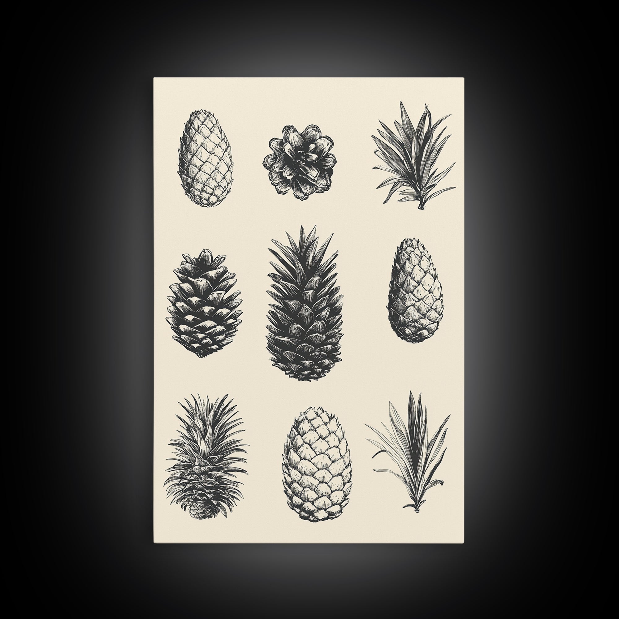 Christmas Pine Cones Canvas Print - Framed Canvas - Minimalist Christmas Art - Boho Christmas Art - Rustic Christmas Art - Pinecone Painting