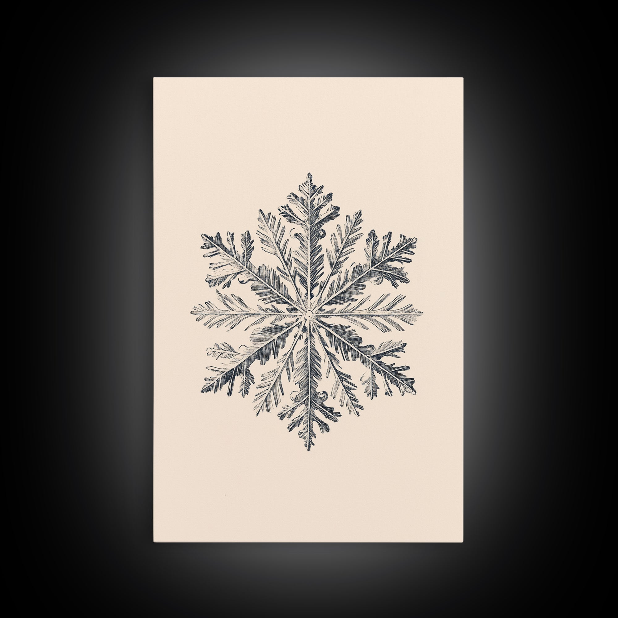Snowflake Canvas Print - Framed Canvas - Minimalist Christmas Art - Boho Christmas Art - Rustic Christmas Art - Winter Decor - Winter Art