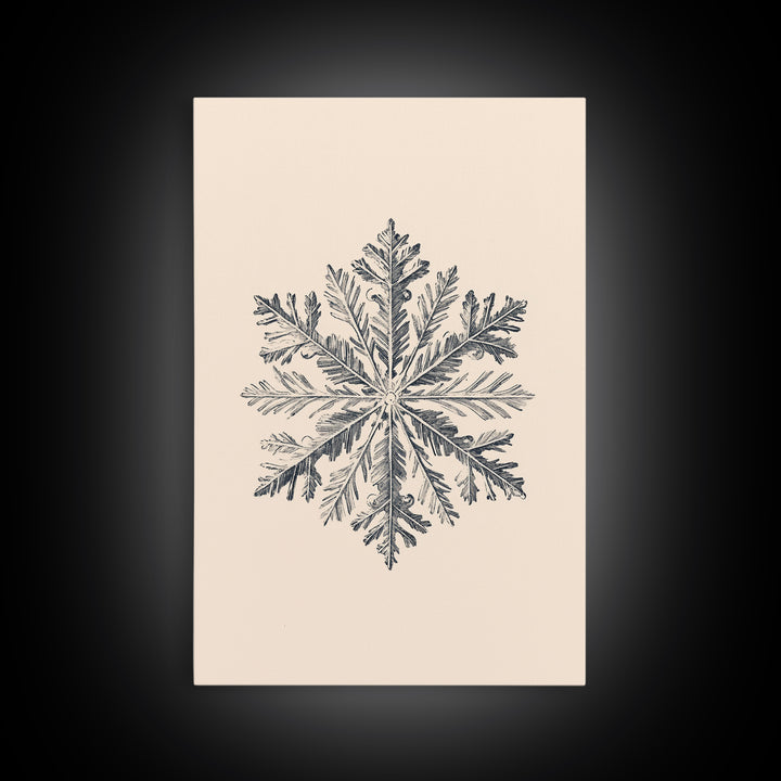 Snowflake Canvas Print - Framed Canvas - Minimalist Christmas Art - Boho Christmas Art - Rustic Christmas Art - Winter Decor - Winter Art