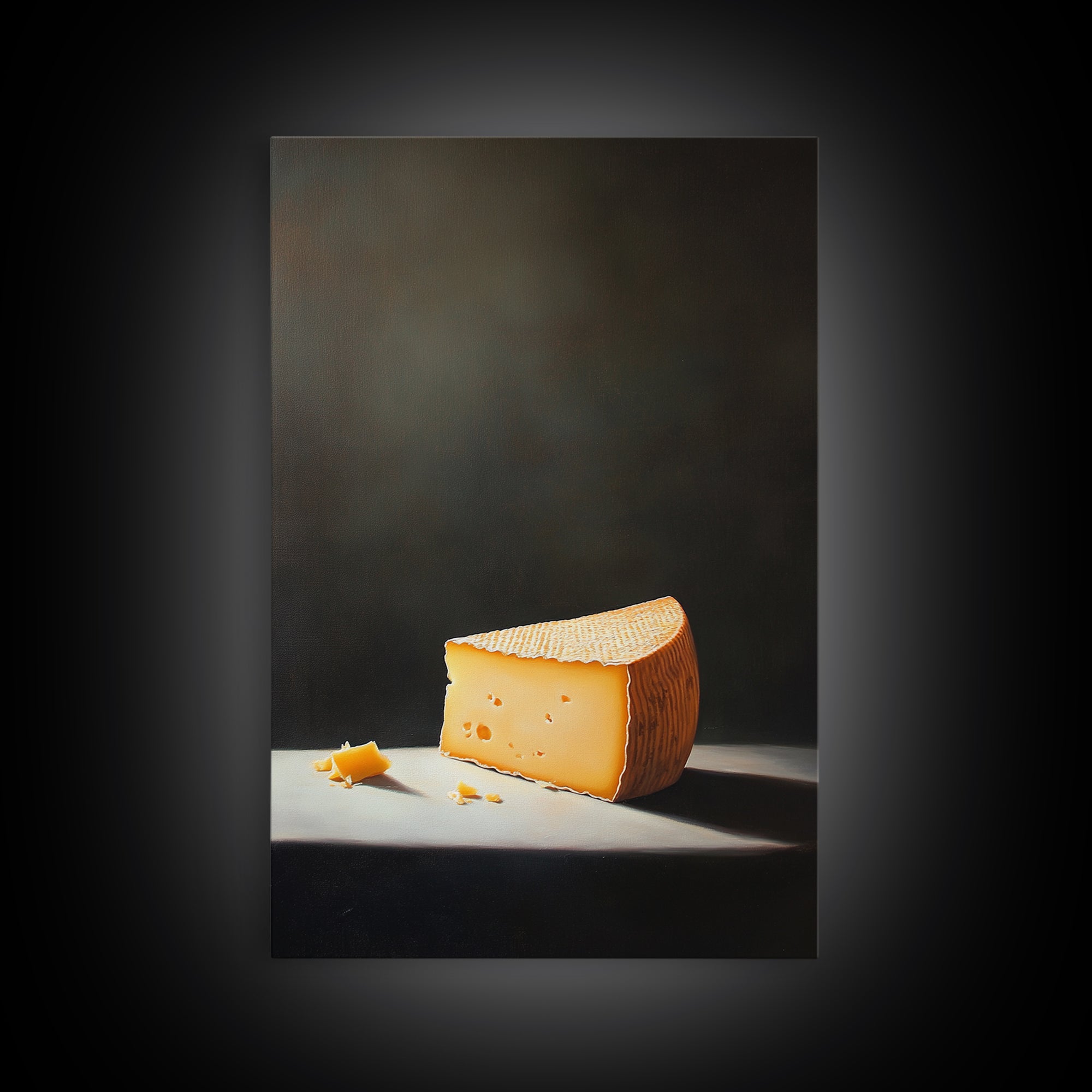 Cheese Art - Kitchen Wall Art - Framed Canvas Print - Kitchen Decor - Rustic Kitchen, Farmhouse Kitchen Wall Art - Cheese Oil Painting
