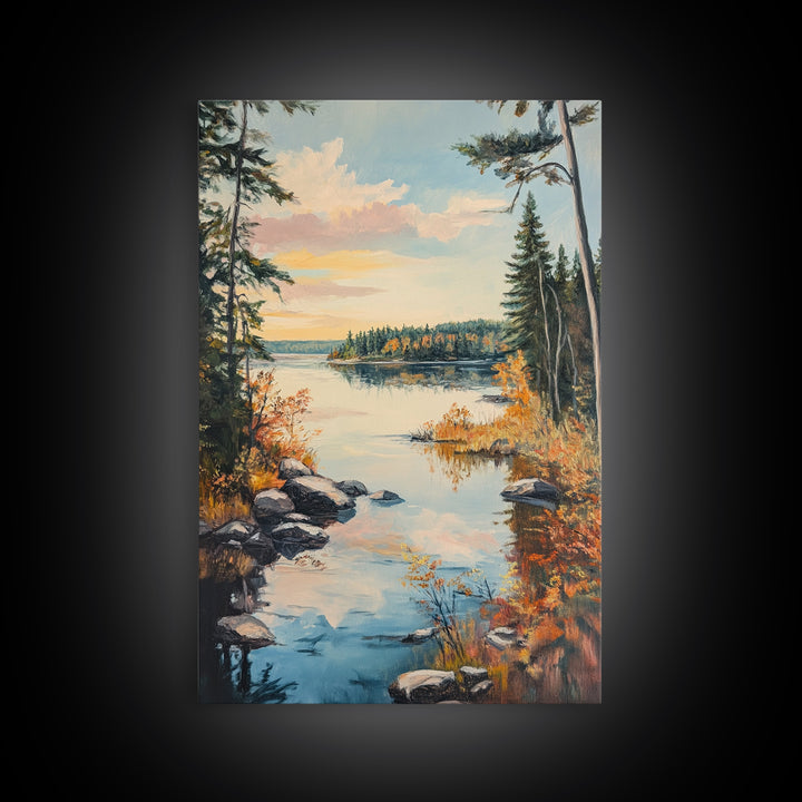 Acadia National Park Oil Painting Print, Maine Oil Painting, Nautical Coastal Decor, National Park Art, Landscape Painting, Cabin Decor