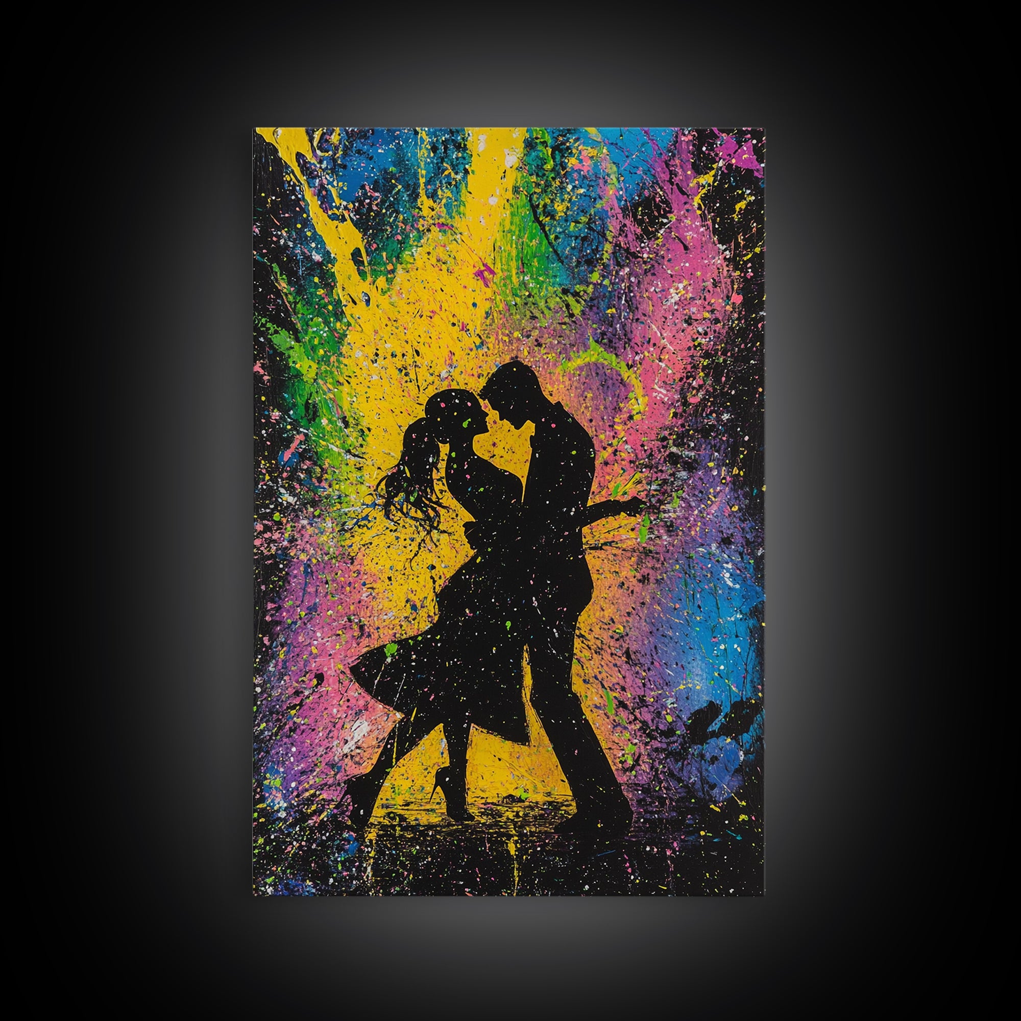 Couple Dancing Painting Canvas Print, Wood Frame Art, Couple Painting, Art For Couples, Wedding Gift, Engagement Gift Idea