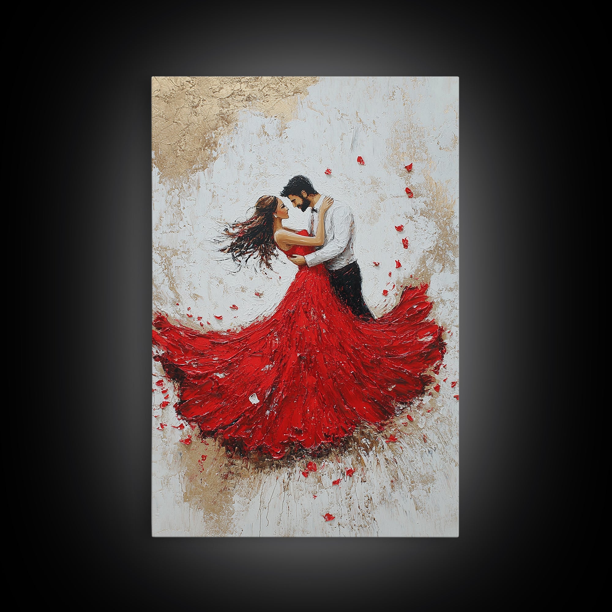 Couple Dancing Framed Canvas Print, Couple Wall Art, Wedding Gift, Dancing Wall Art, Dance Studio Decor, Engagement Gift Idea, Dancing Art