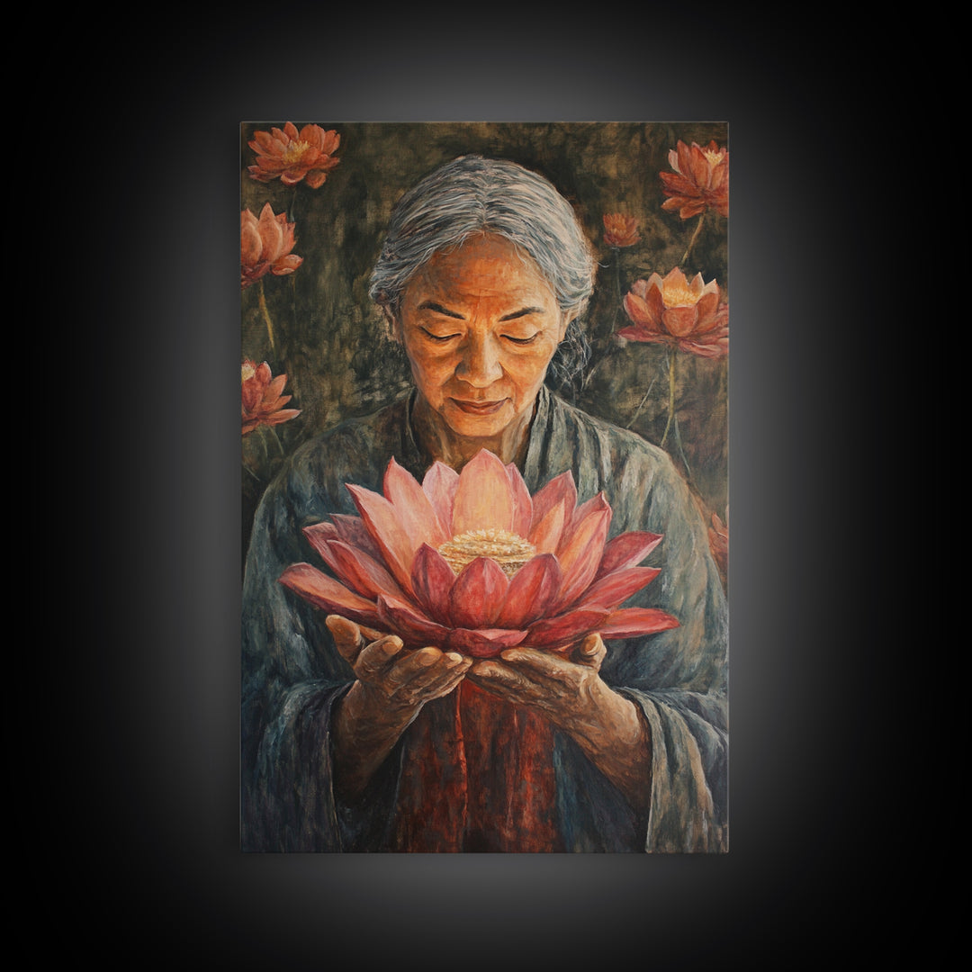 Bahai Wall Art Framed Canvas Print, Retro Abstract Wall Art, Living Room Decor