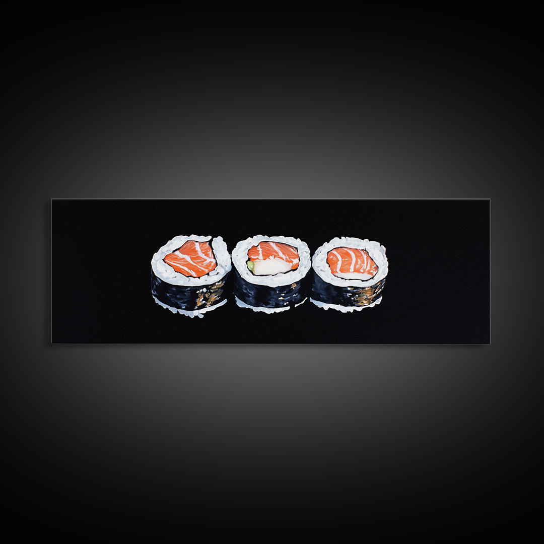 Abstract Sushi Painting Print, Food Art, Framed Canvas Print, Kitchen Decor, Minimalist Kitchen Wall Art, Kitchen Painting, Wall Art For Kitchen