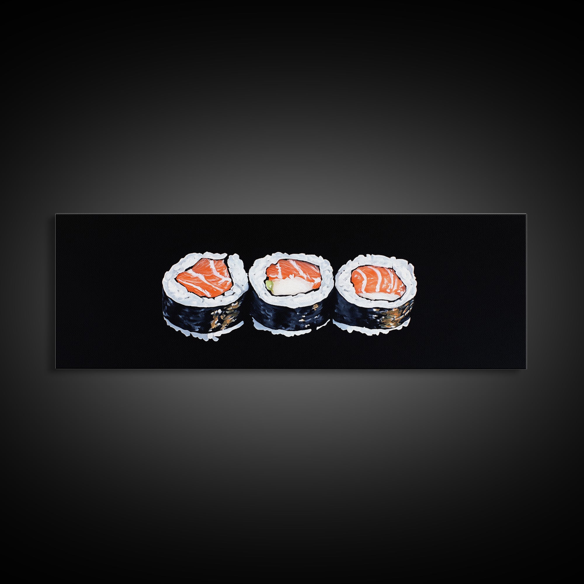 Abstract Sushi Painting Print, Food Art, Framed Canvas Print, Kitchen Decor, Minimalist Kitchen Wall Art, Kitchen Painting, Wall Art For Kitchen