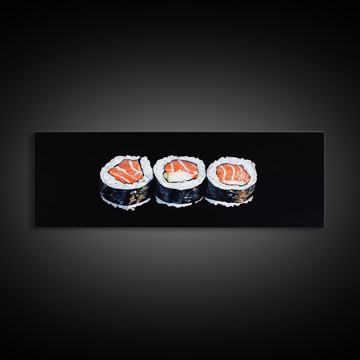 Abstract Sushi Painting Print, Food Art, Framed Canvas Print, Kitchen Decor, Minimalist Kitchen Wall Art, Kitchen Painting, Wall Art For Kitchen