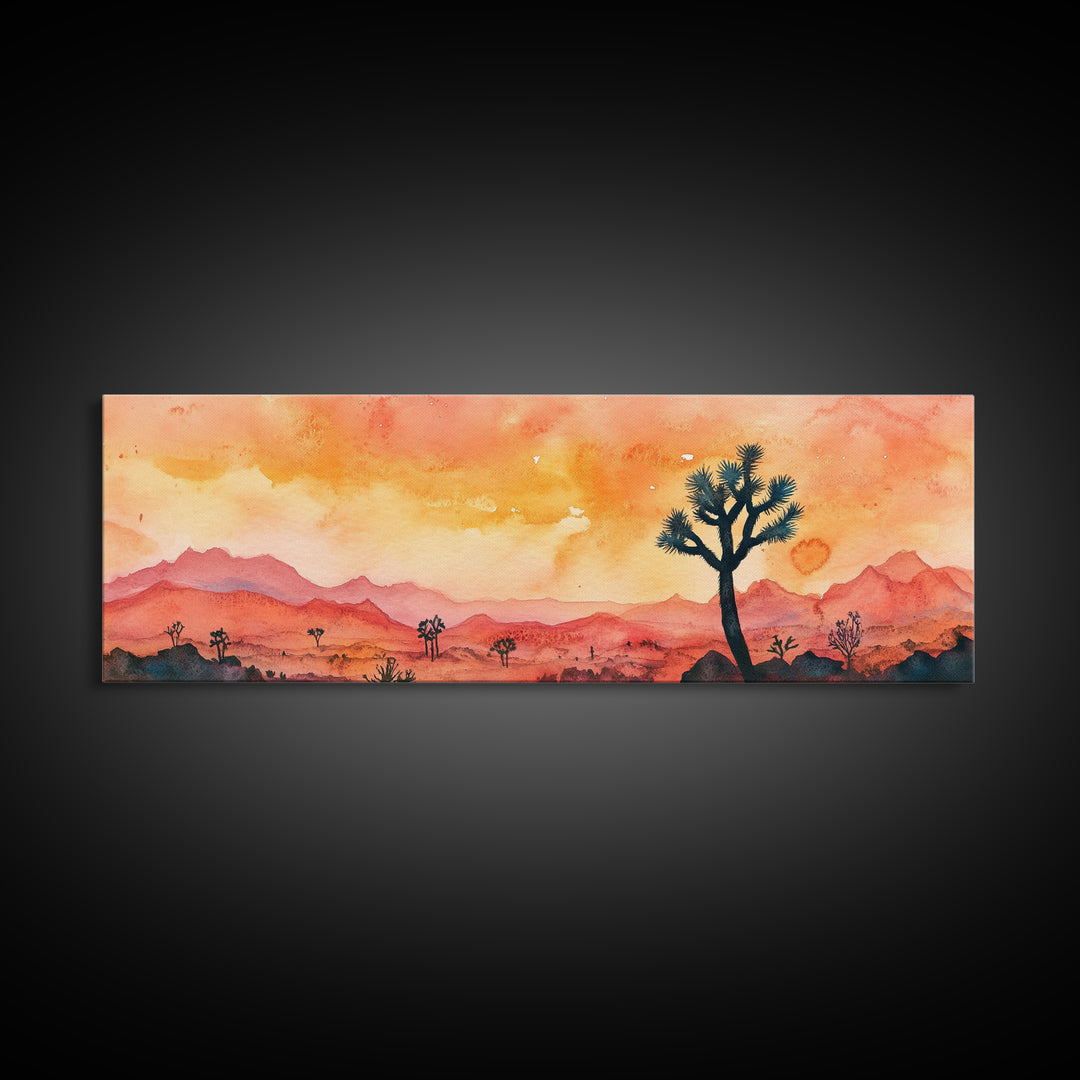 California Desert at Sunset, Death Valley Wall Art, Joshua Tree California Home Decor, California Art, Panoramic Extra Wide Art