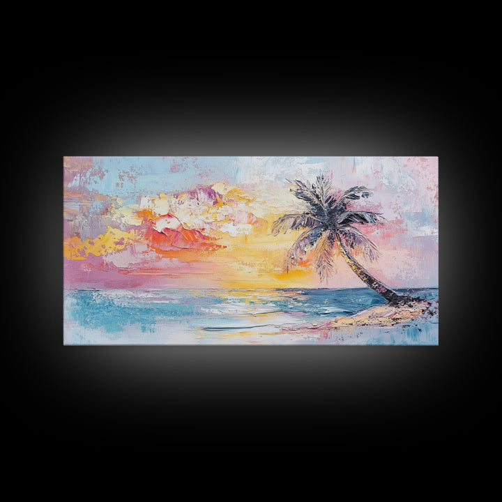 Nautical Seascapes Oil Painting Canvas Print, Nautical Landscape Painting, Beach house or Lake house art, Above Sofa Art, Sunset Painting