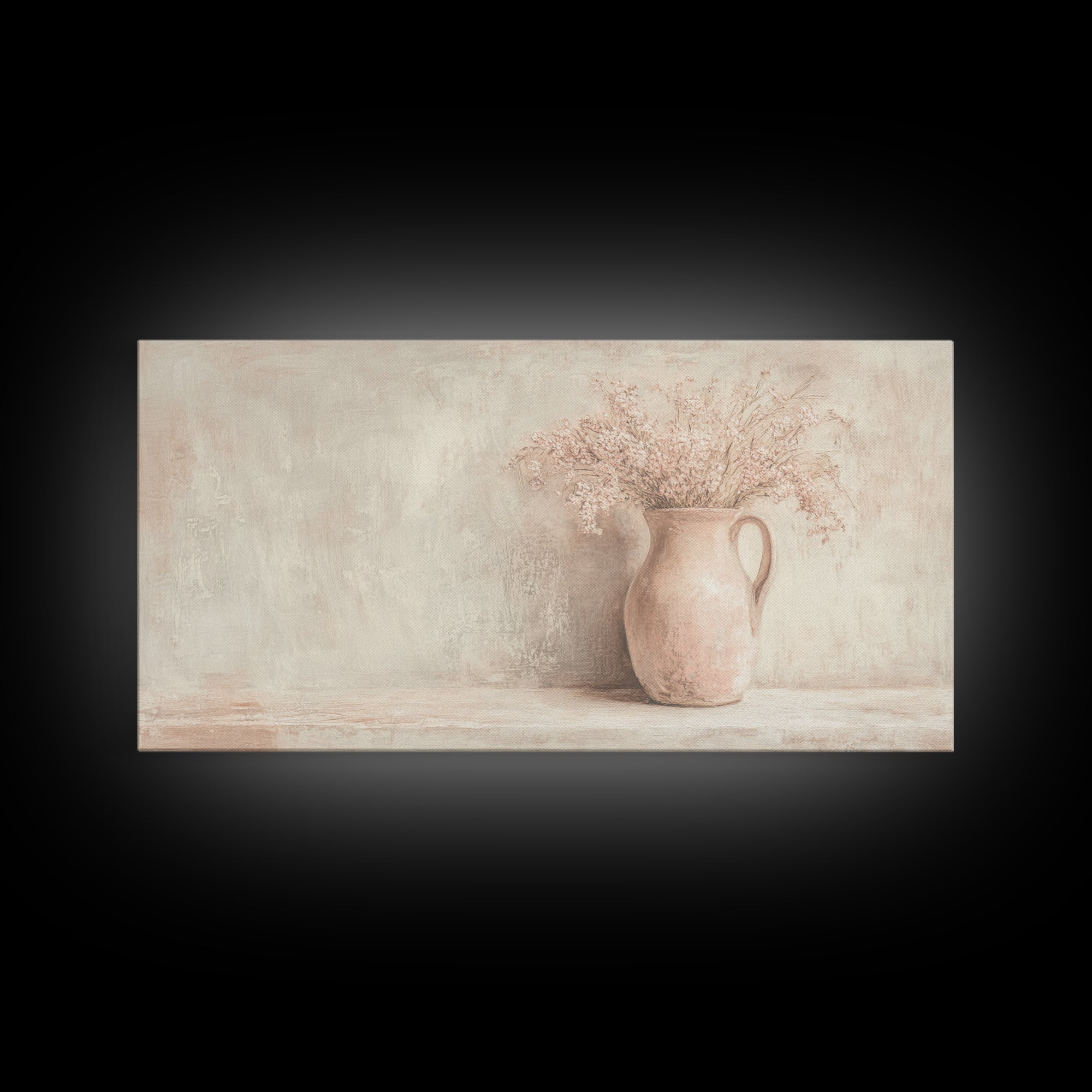 Cute Boho Wall Art For Kitchen or Dining Room, Oil Painting Of a Flower Pot, Cute Decor Idea, Cute Wall Art, Gift For Her