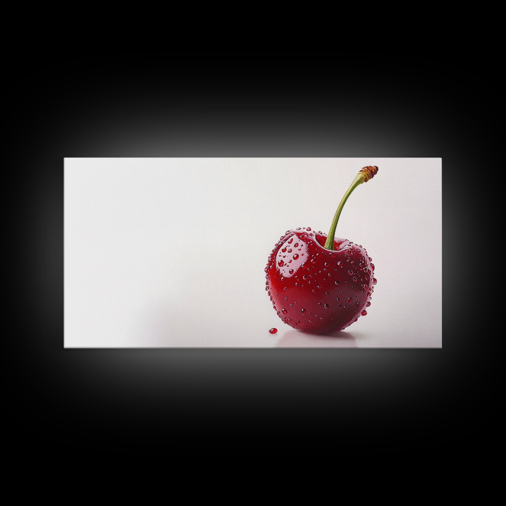 Cherry Wall Art Canvas Print, Cherry Photography Style Art, Cherry Photo Art, Kitchen Art, Kitchen Painting, Modern Art For Kitchen