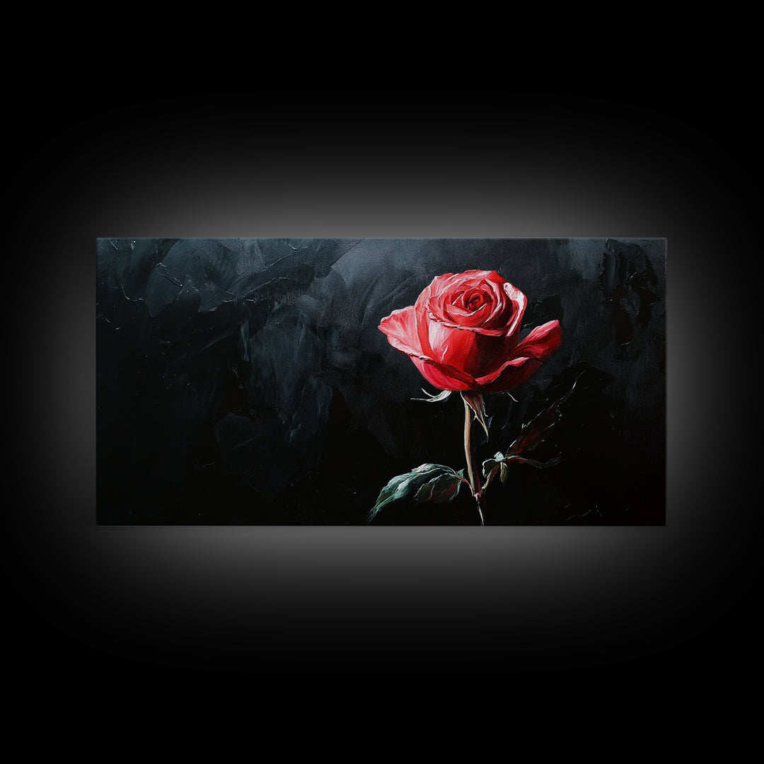 Rose Painting On Canvas Print, Original Art, Flowers Painting, Floral Painting, Framed Canvas Print, Modern Art, Living Room Wall Art, Gift Idea
