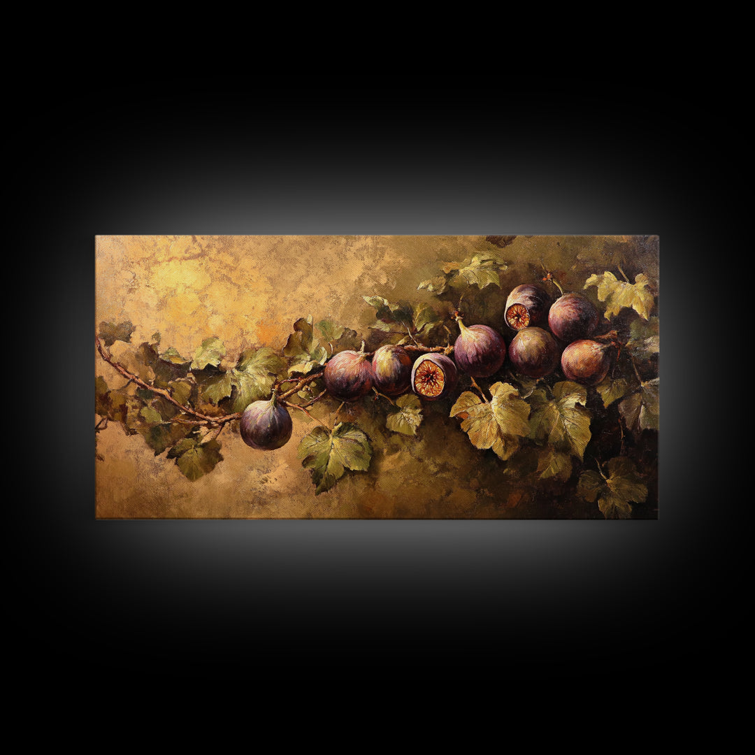 Abstract Still Life Oil Painting Print of Figs, Victorian Kithen Wall Art, Minimalist Home Decor, Muted Kitchen Art, Subdued Still Life Painting