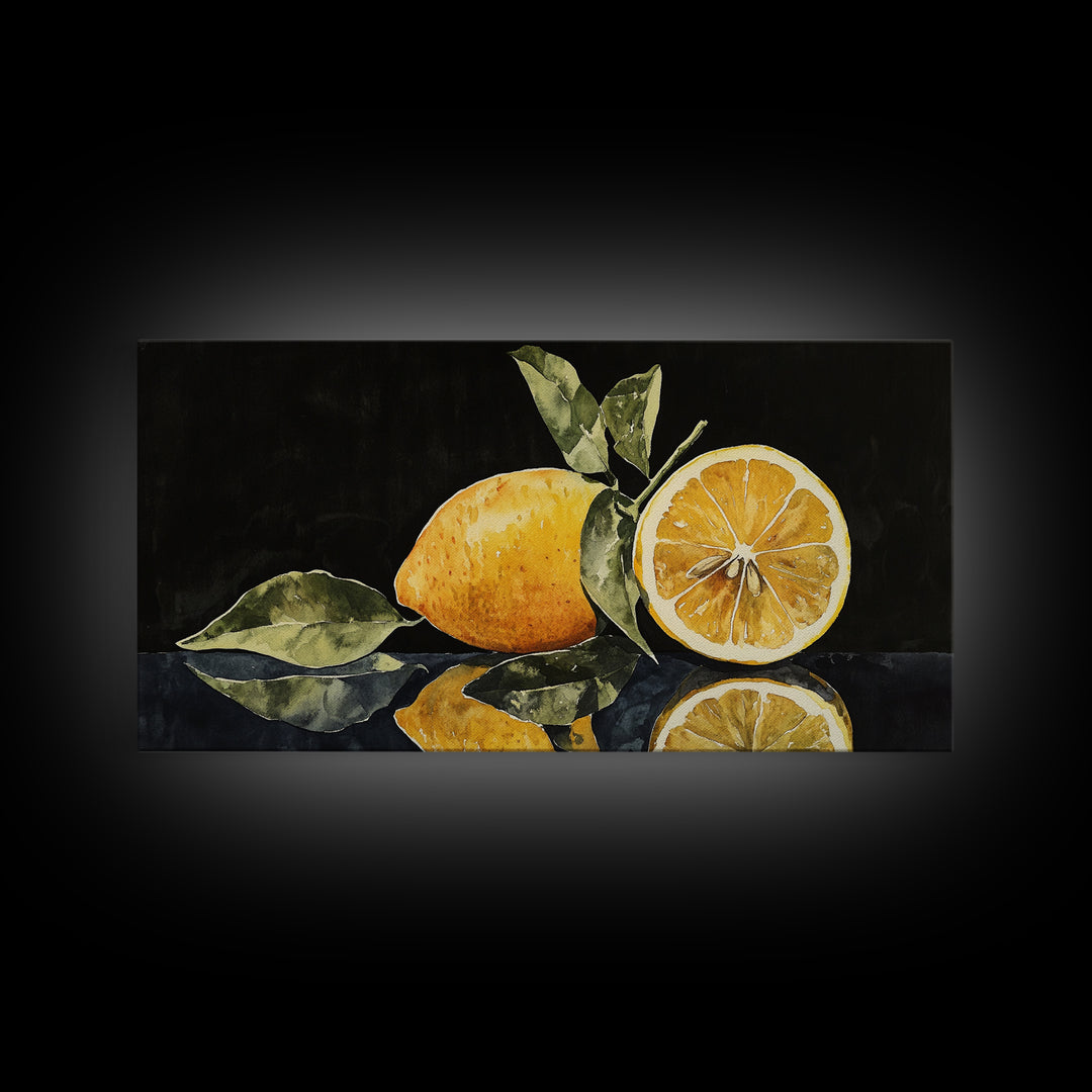 A Lemon and A Half - Framed Canvas Print - Kitsch Kitchen Decor - Kitchen Wall Art