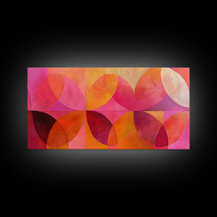 Abstract Geometric Wall Art, Pink Shapes, Preppy Dorm Room Wall Art, Wall Art For Girl's Room or Dorm