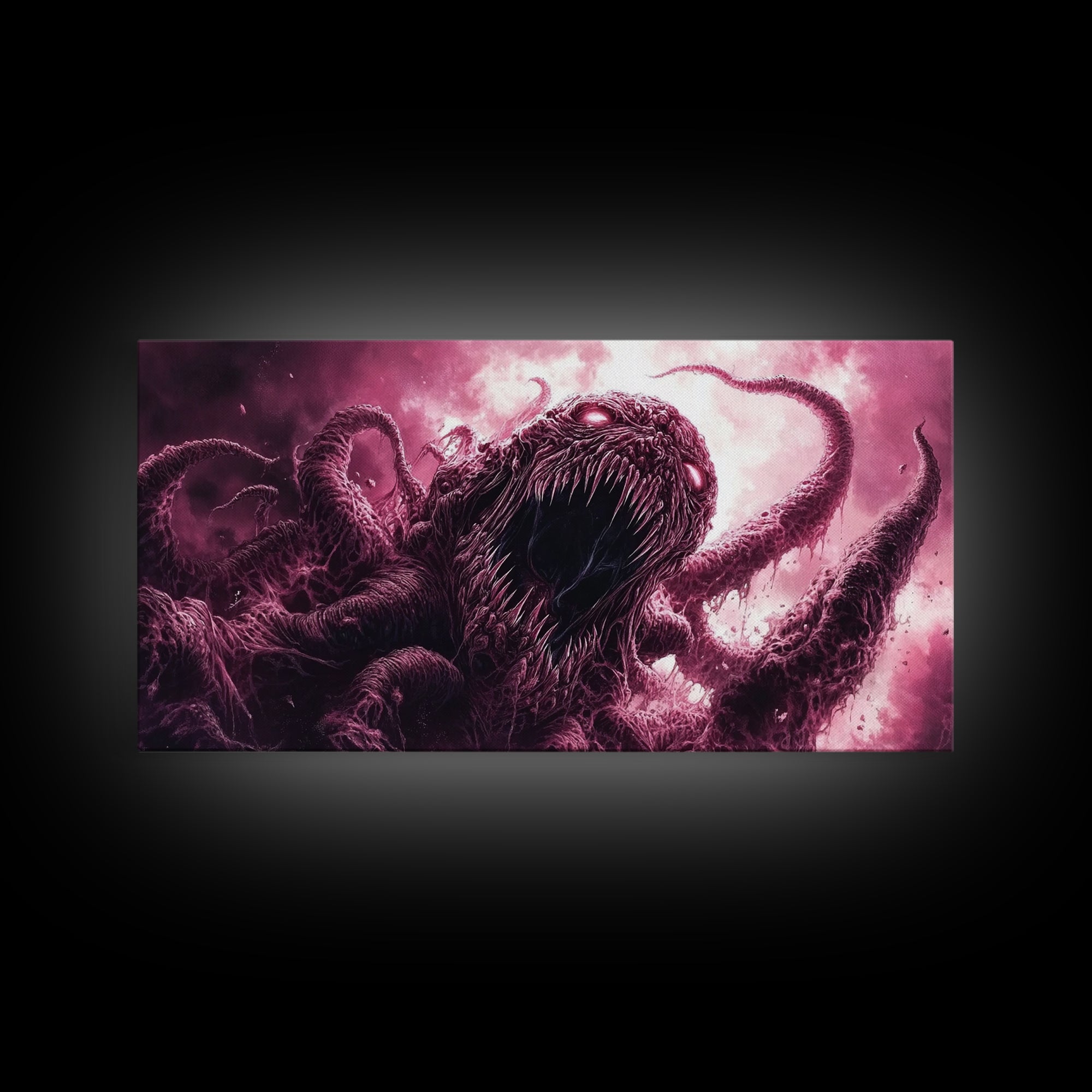 Cosmic Horror Wall Art Framed Canvas Print, Halloween Decor