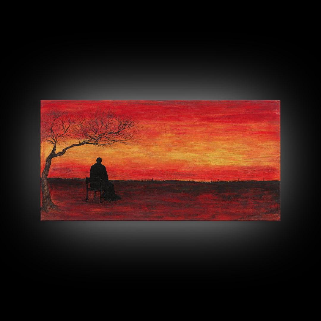 Despair - Framed Canvas Print - Moody Decor - Abstract Wall Art