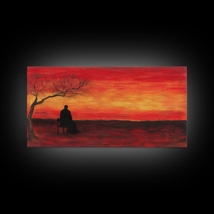 Despair - Framed Canvas Print - Moody Decor - Abstract Wall Art