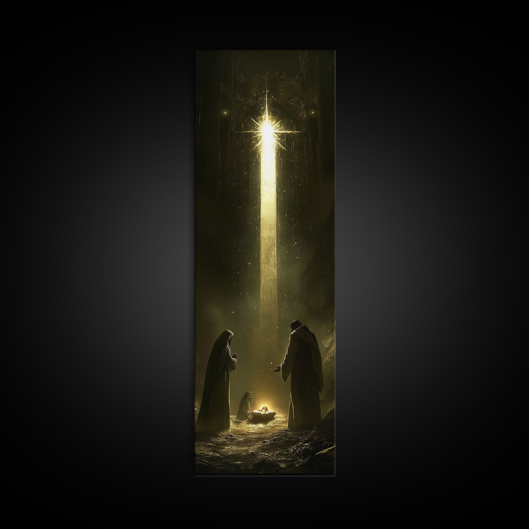 Nativity Painting Print, Wall Art, Christian Wall Decor, Tall and Skinny Wall Art, Narrow Art For Tight Space, Nativity Painting, Nativity Art