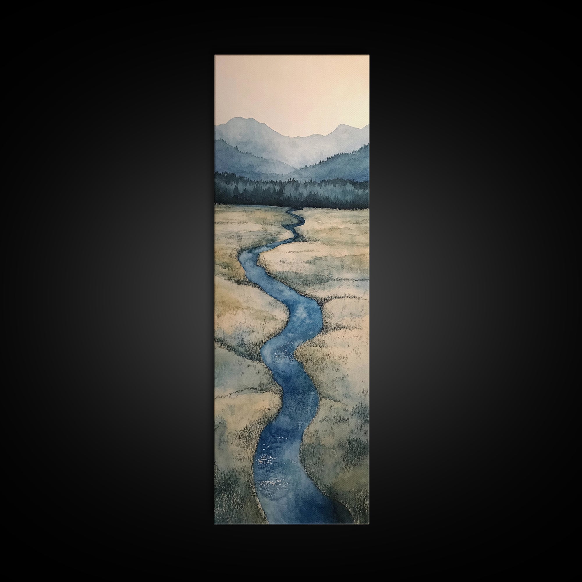 Framed Canvas Print Nature-Inspired Marsh Painting Landscape Painting Wabi Sabi Art Guest Room Art Rustic Decor Perfect Above Sofa Accent