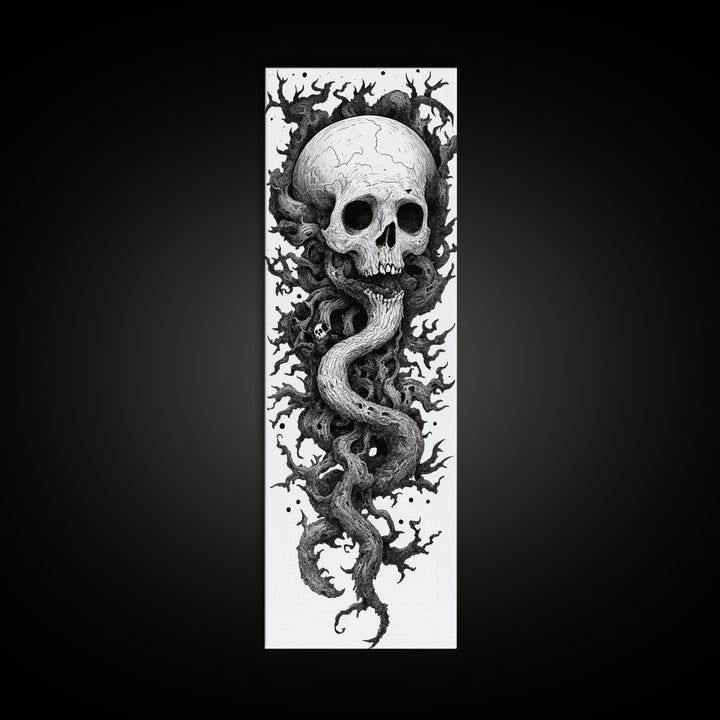Cosmic Horror Wall Art Framed Canvas Print, Skull Art, Skull Painting Print, Skull Wall Art, Halloween Decor