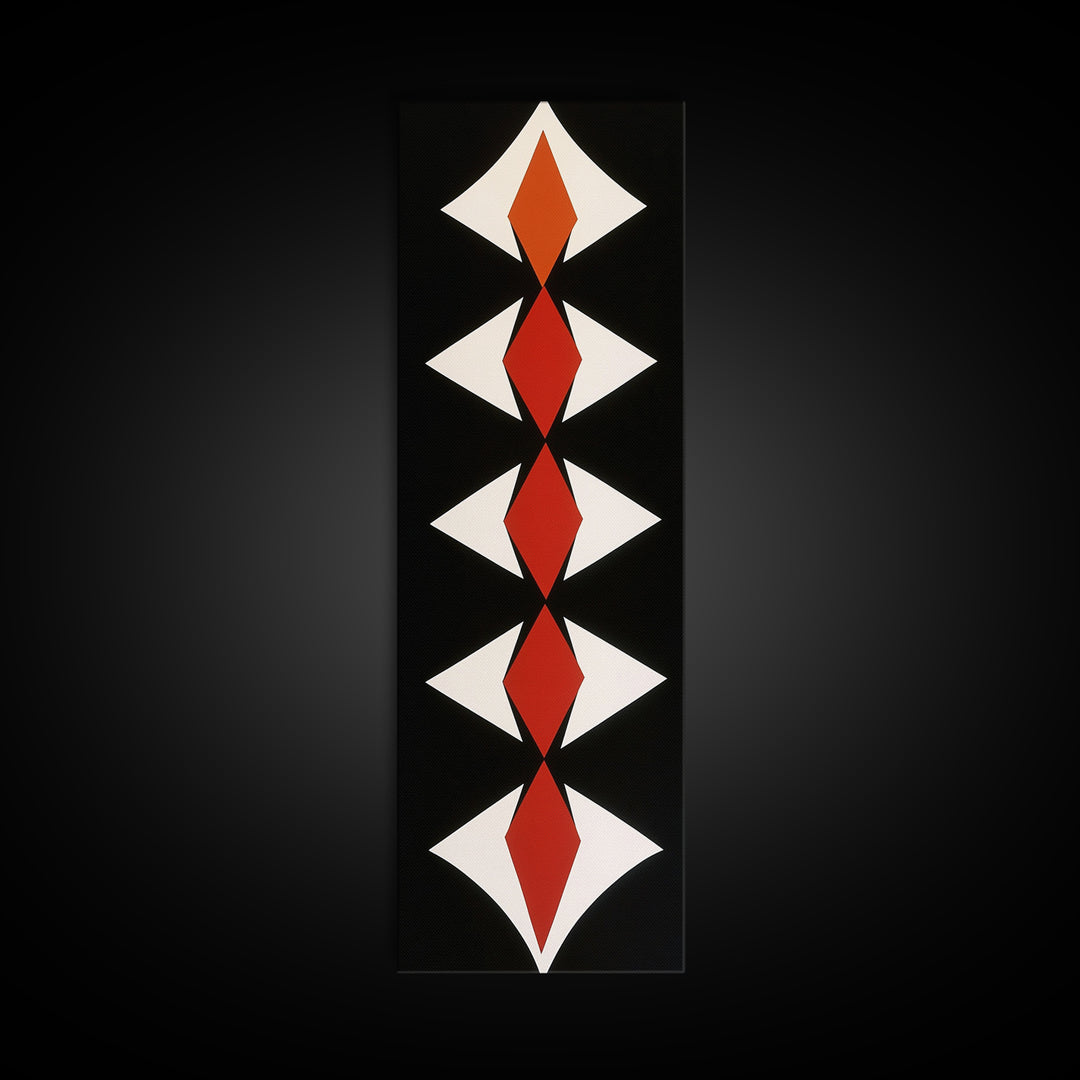 Canvas Print of Botanical Art with Blue and Green Wall Art Theme, Boho Art, Minimalist Decor, Tall Narrow Art, Above Bed Wall Art, Living Room Art, Skinny Wall Art