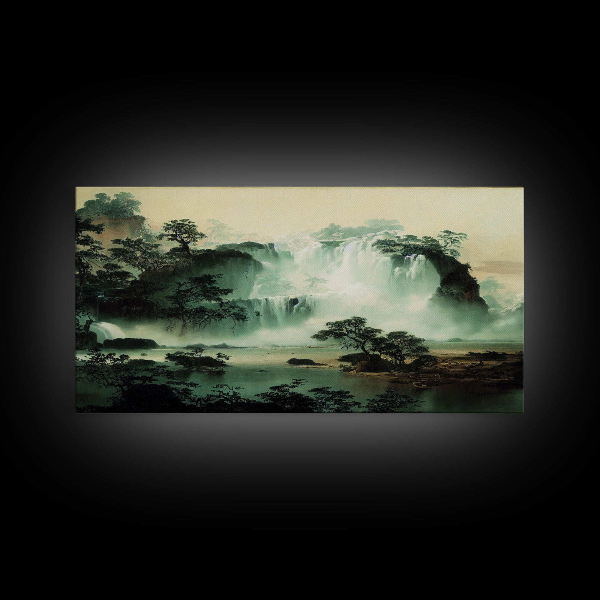 Hidden Oasis, Secret Waterfall, Framed Ready To Hang Canvas Print, beautiful wall art, guest room decor