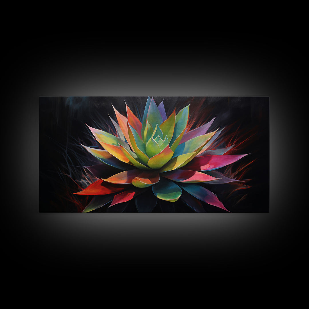Rainbow Agave, Southwest Art, Framed Canvas Print, Canvas Wall Art, Wall Art Prints, Southwestern Decor, Framed Art, Original Art