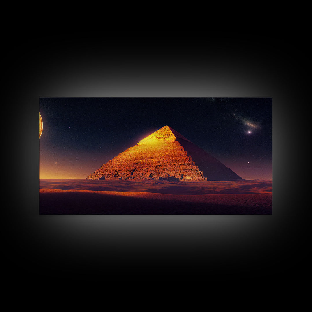 Pyramid Wall Art, Sands of Egypt, Ready To Hang Canvas Print, Framed Wall Art